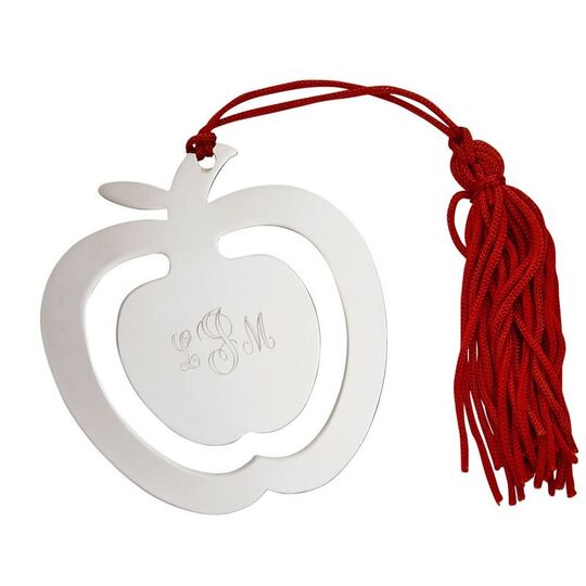 Personalized Apple Shaped Bookmark and Tassel